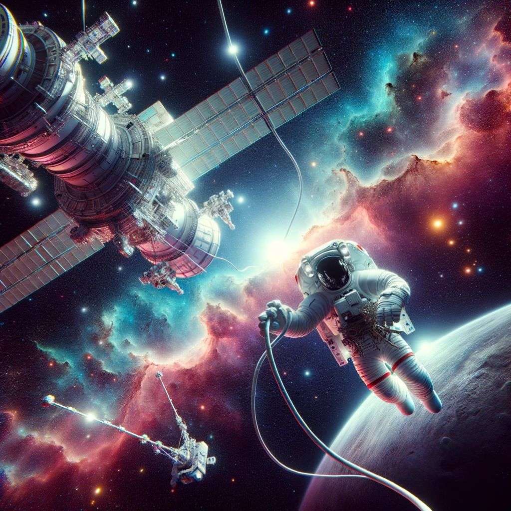 an astronaut, digital art, faux-3D style